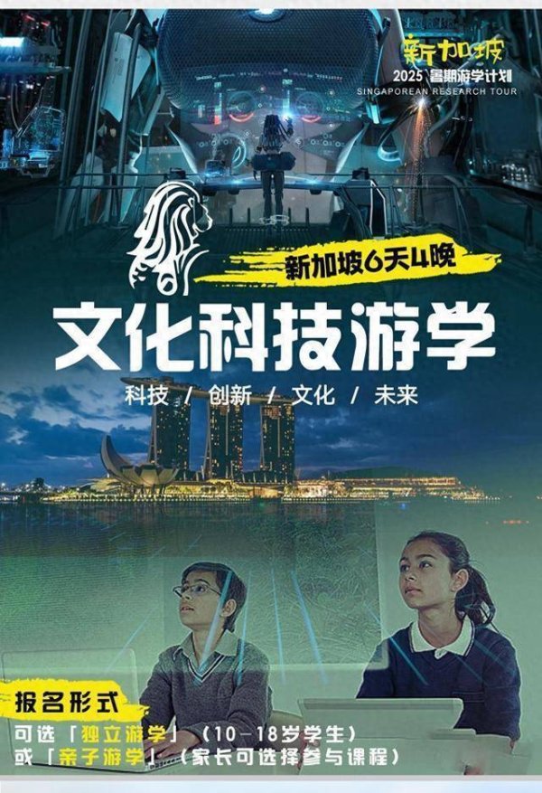 6天解锁AI黑科技+双名校buff！这个暑假带你游学新加坡玩转未来！